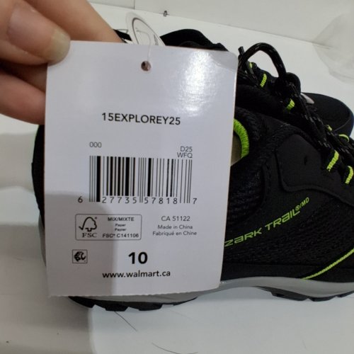 MEN'S OZARK TRAIL LOW CUT HIKING SHOES - 10 - BLACK (STYLE: 15EXPLOREY25) image 4