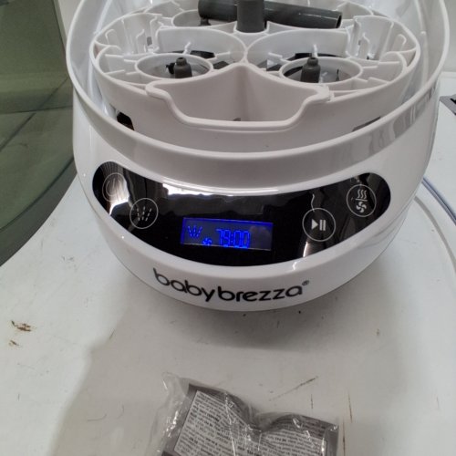 BABY BREZZA BOTTLE WASHER PRO ALL-IN-ONE STERILIZER & DRYER - HOLDS 4 BOTTLES - GREY/WHITE (MODEL: BRZ0103) image 4