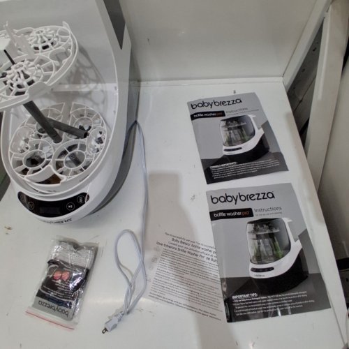 BABY BREZZA BOTTLE WASHER PRO ALL-IN-ONE STERILIZER & DRYER - HOLDS 4 BOTTLES - GREY/WHITE (MODEL: BRZ0103) image 6