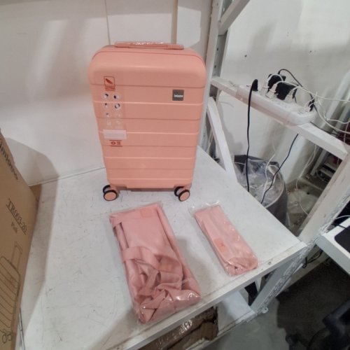3PC IMIOMO CARRY ON LUGGAGE SUITCASE WITH SPINNER WHEELS AND DUFFEL BAG - 20" SUITCASE - PINK (MODEL: TR003-20) image 3