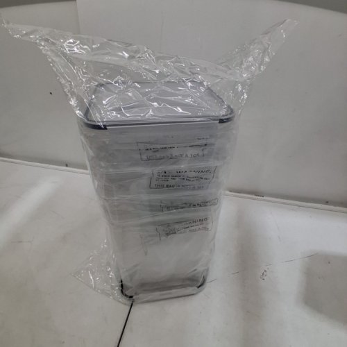 4PC AIR TIGHT FOOD STORAGE CONTAINERS WITH LABELS - 6.5 L - CLEAR (MODEL: GZ09) image 3