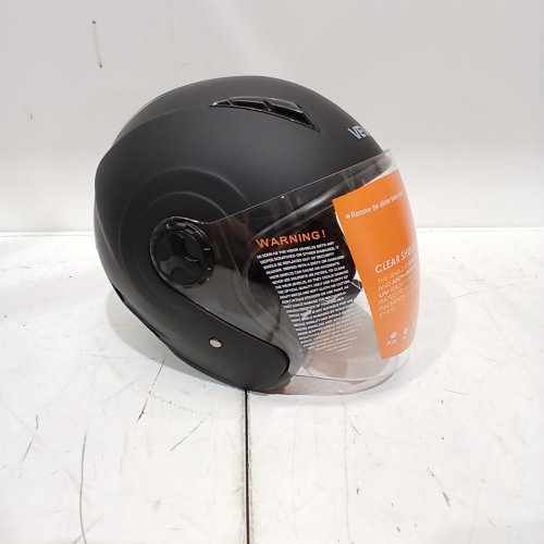 3/4 OPEN FACE CLEAR VISOR DOT APPROVED DETACHABLE LINER MOTORCYCLE HELMET - EXTRA LARGE - BLACK (MODEL: MD-207) image 2
