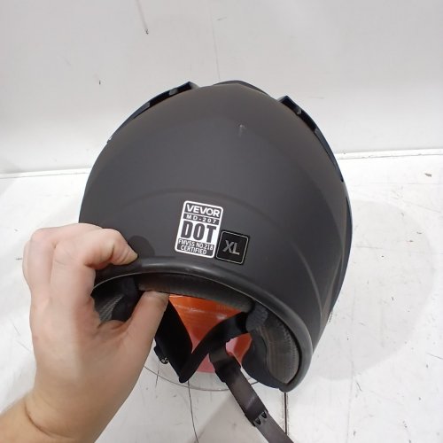 3/4 OPEN FACE CLEAR VISOR DOT APPROVED DETACHABLE LINER MOTORCYCLE HELMET - EXTRA LARGE - BLACK (MODEL: MD-207) image 3