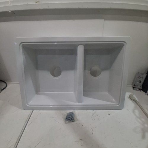 LIPPERT RV DOUBLE SINK BASIN - 25"X17"X6.6" - WHITE (MODEL: 434228) image 3