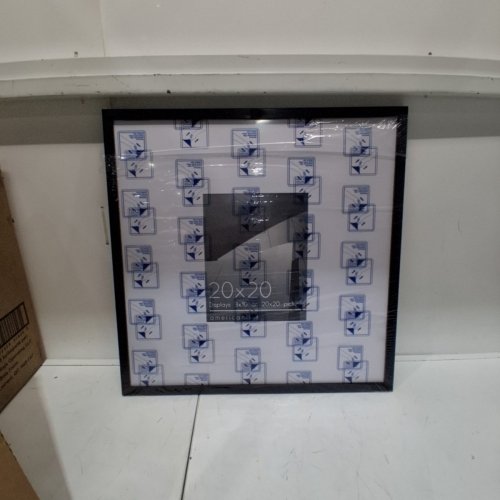 AMERICAN FLAT PICTURE FRAME WITH POLISHED PLEXIGLASS - 20" X 20" - BLACK image 2