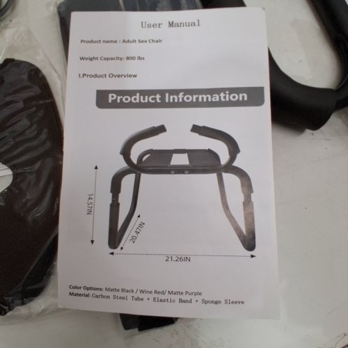 SEX POSITION CHAIR WITH HANDRAIL - 800LB MAX - BLACK image 2