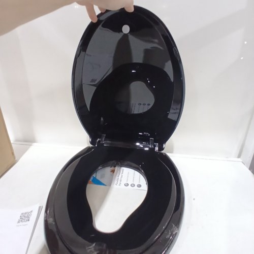GARVEE TOILET SEAT ELONGATED TOILET SEAT WITH TODDLER SEAT BUILT IN - BLACK (MODEL: 6JLTY) image 4