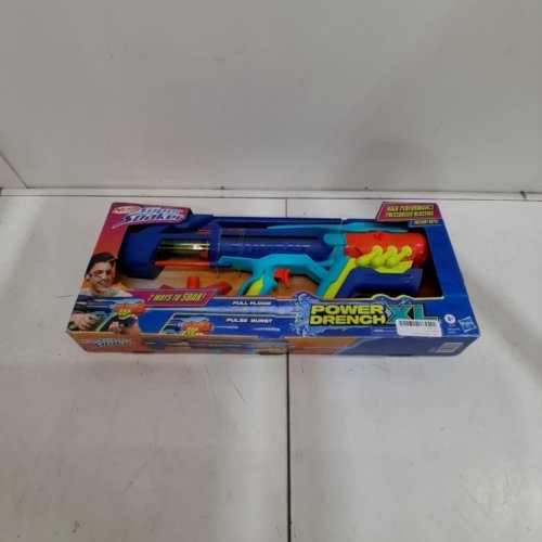 NERF SUPER SOAKER POWER DRENCH XL WATER BLASTER WITH EASY FILL STATION HOSE ATTACHMENT - BLUE/GREEN/ORANGE (MODEL: ‎G1117) image 2