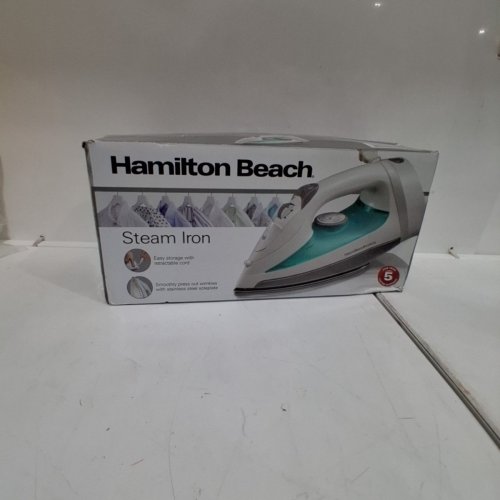 HAMILTON BEACH STEAM IRON STAINELESS STEEL SOLEPLATE - TEAL (MODEL:14212C) image 7
