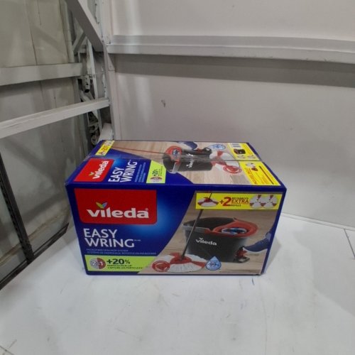 VILEDA EASYWRING SPIN MOP BUCKET FLOOR CLEANING SYSTEM WITH POWER MOP HEAD & EXTENDABLE HANDLE - RED/GREY (MODEL: 172880/10683010609981/183310) image 3