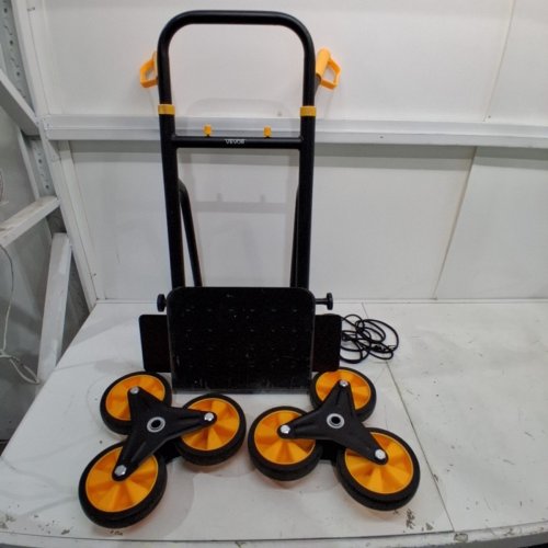 STAIR CLIMBING HARD TRUCK TROLLEY WITH TELESCOPIC HANDLE - 440LB MAX - BLACK/ORANGE (MODEL: JL-LLC) image 2