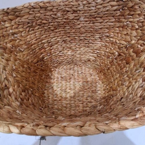 LARGE SEAGRASS WOVEN WICKER BASKET WITH ARCHED HANDLES - 19" X 20" - NATURAL/BROWN (MODEL: 48970) image 3