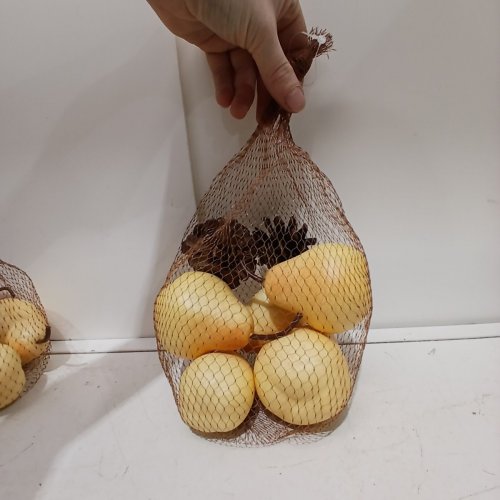 10 (7PC) WAY TO CELEBRATE! DECORATIVE FRUIT AND PINECONE SET - YELLOW AND BROWN image 3