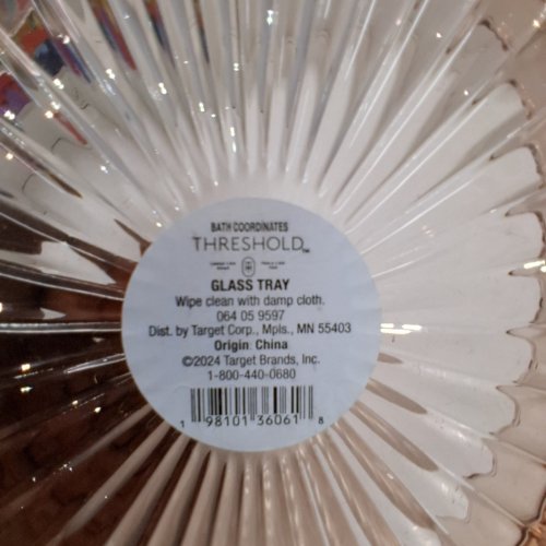 THRESHOLD GLASS TRAY - 1.1" X 7.95" X 5.71" - BLUSH PINK (MODEL: 064 05 9597) image 2