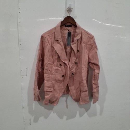 ADULTS ALLEGRA K DOUBLE-BREASTED BLAZER - LARGE -DUSTY PINK image 2