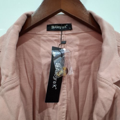 ADULTS ALLEGRA K DOUBLE-BREASTED BLAZER - LARGE -DUSTY PINK image 3
