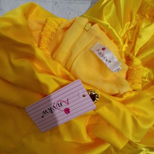 8PC GIRL'S BELLE COSTUME WITH ACCESSORIES - SIZE 120 - YELLOW image 6