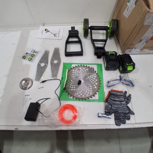 CORDLESS GRASS TRIMMER KIT WITH ACCESSORIES - 21V - 2000RPM - GREEN/BLACK image 4