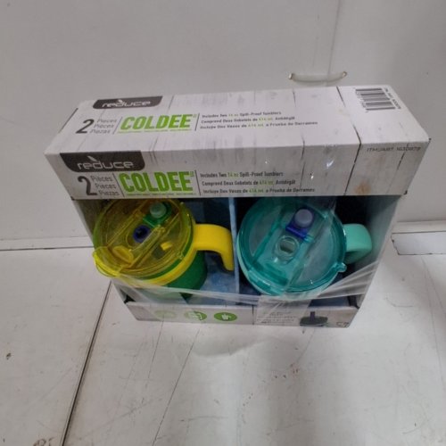 2PK REDUCE COLDEE TUMBLERS WITH STRAWS - 14 OZ - NAUTICA BLUE / LEMON-LIME (MODEL: 2630879) image 7