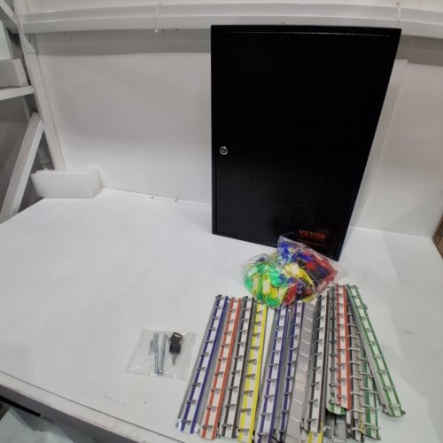 KEY CABINET LOCK BOX ORGANIZER WITH KEY RACKS AND TAGS - 200-KEY, 21.65" X14.96" - BLACK - (MODEL: YX-K550-200) image 2