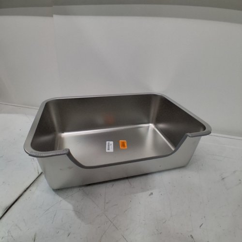 FZZOR STAINLESS STEEL CAT LITTER BOX WITH LOW ENTRY - 19.5"X6" - SILVER image 2