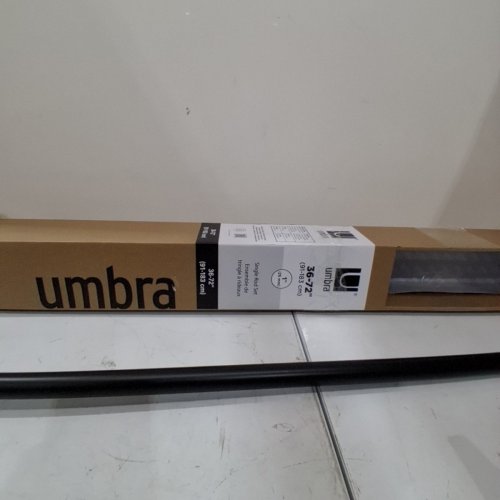 UMBRA SITA ADJUSTABLE DRAPERY/CURTAIN ROD SET - 36" - 72" - BLACK image 4