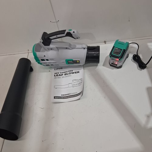 LITHELI 20V CORDLESS LEAF BLOWER BATTERY POWERED FOR CLEANING LEAVES-GREEN (MODEL:D07102150) image 2