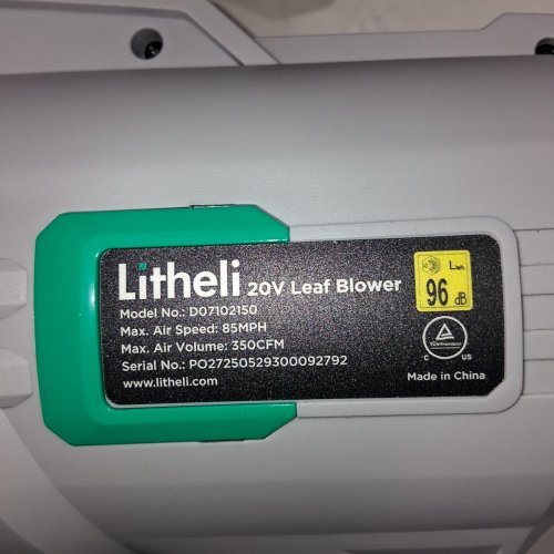 LITHELI 20V CORDLESS LEAF BLOWER BATTERY POWERED FOR CLEANING LEAVES-GREEN (MODEL:D07102150) image 5