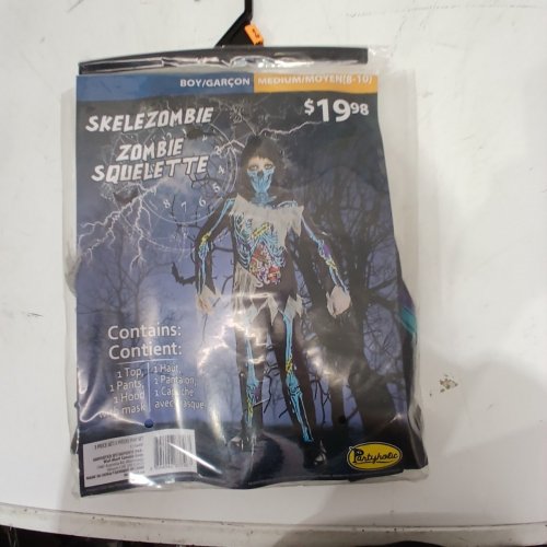 3PC BOYS PARTYHOLIC SKELEZOMBIE COSTUME - MEDIUM (8-10) - BLACK/BLUE (STYLE: 13164) image 2