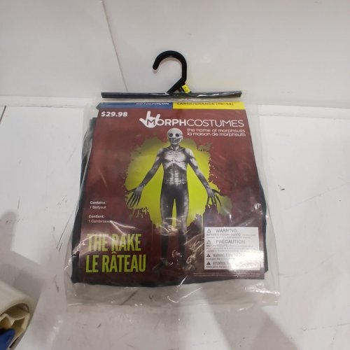 BOY'S FULL-BODY HORROR THE RAKE SKINSUIT COSTUME - LARGE - BLACK AND GRAY image 2