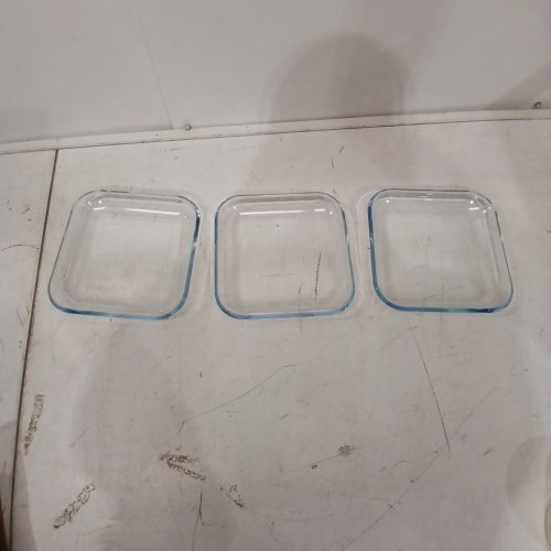 3PK SQUARE TEMPERED GLASS PLATTERS - 7" - GLASS image 3