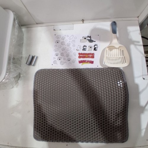 ELLENPENT STAINLESS STEEL CAT LITTER BOX WITH LID - XL - 36L - WHITE (MODEL: CH-ICB010) image 3