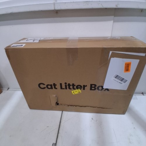 ELLENPENT STAINLESS STEEL CAT LITTER BOX WITH LID - XL - 36L - WHITE (MODEL: CH-ICB010) image 5