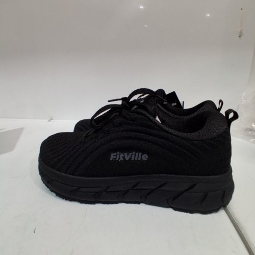WOMEN'S FITVILLE LIGHTWEIGHT RUNNING SHOES - SIZE 9.5 WIDE - BLACK image 2
