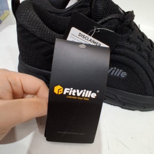 WOMEN'S FITVILLE LIGHTWEIGHT RUNNING SHOES - SIZE 9.5 WIDE - BLACK image 3
