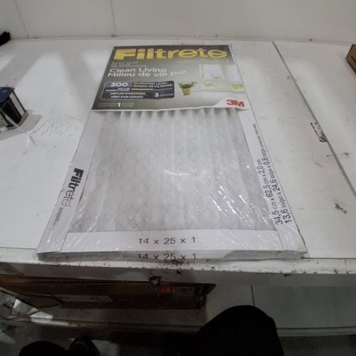 FILTRETE FURNACE FILTER MPR 300 MERV 5 CLEAN LIVING BASIC DUST 3-MONTH AIR FILTERS - 14" X 25" X 1" image 2