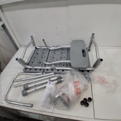 MEDLINE GUARDIAN BATHTUB TRANSFER BENCH WITH BACK SUPPORT & SUCTION FEET - 400LBS CAPACITY - GREY (MODEL: G3-100KBX1) image 2