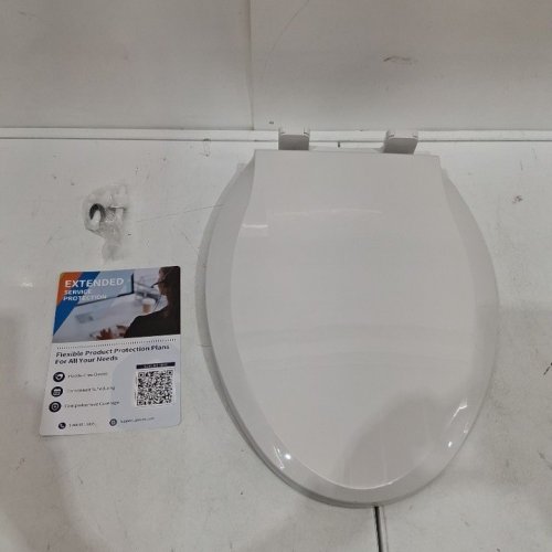 GARVEE ELONGATED SOFT CLOSE TOILET SEAT COVER / LID - 19" - WHITE (MODEL: PHO-0R8LA399) image 2