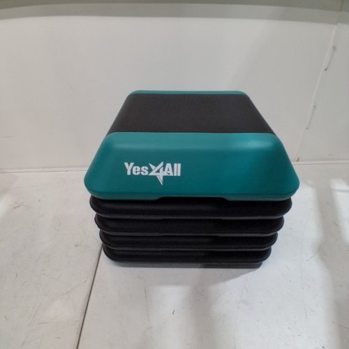 5PC YES4ALL ADJUSTABLE STEP 4 LIFTS AEROBIC PLATFORM - 4"-6''-8''-10''-12" - BLACK/GREEN - (MODEL: Q5HV) image 2