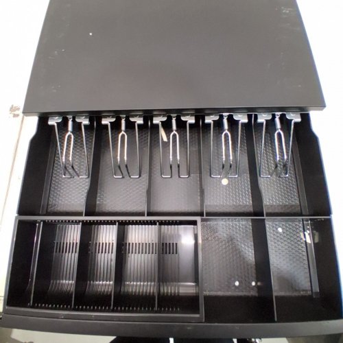 VOLCORA 13" MANUAL PUSH OPEN CASH DRAWER FOR POS SYSTEMS - INCLUDES 6 KEYS - BLACK (MODEL: 500067-H) image 3
