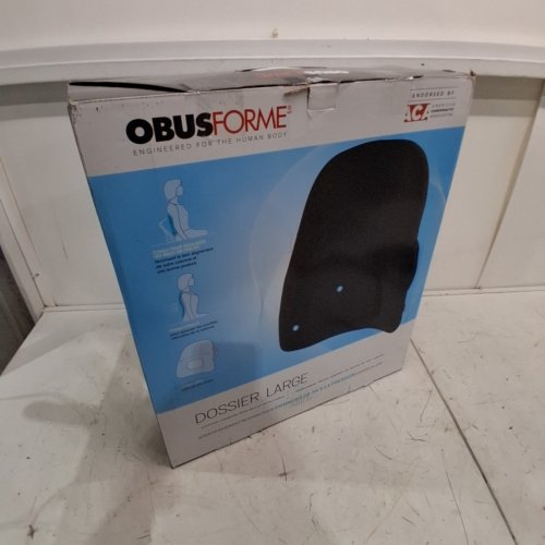 OBUSFORME PORTABLE WIDEBACK PADDED BACKREST SEAT CUSHION & LUMBAR SUPPORT PILLOW - 22" X 19" - BLACK (MODEL: WB-BLK-CBC) image 4