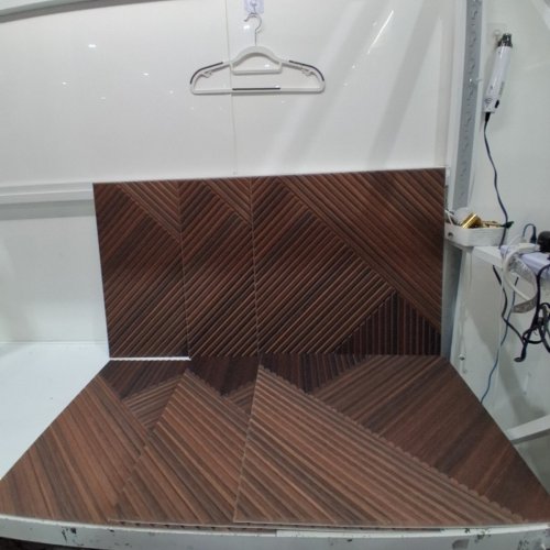6PK BUBOS WOOD-PATTERN ACOUSTIC SOUNDPROOF WALL PANELS - 23.6" X 23.6" - BROWN DIAMOND WEAVE image 2