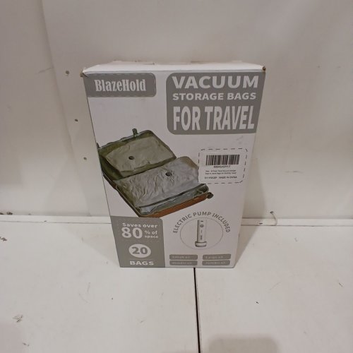 20PK BLAZEHOLD VACUUM BAGS FOR TRAVEL/STORAGE WITH USB RECHARGEABLE ELECTRIC PUMP - 34"/31"/28"/25" 5 OF EACH SIZE - GREY/CLEAR image 5