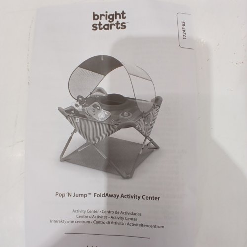 BRIGHT STARTS POP 'N JUMP PORTABLE ACTIVITY JUMPER WITH CANOPY - FOR AGES 6-12MONTHS - MULTICOLOR (MODEL: 17247-ES) image 3