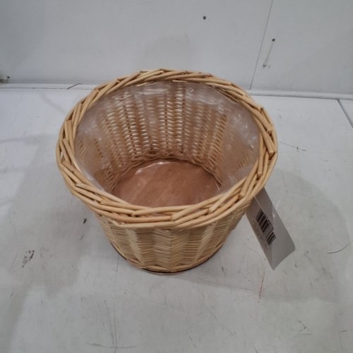 TRUU DESIGN DECORATIVE WICKER PLANTER WITH PLASTIC LINING - NATURAL (MODEL: 52136) image 3