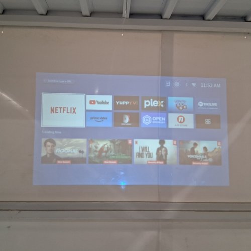 GCZ MINI SMART PROJECTOR WITH REMOTE CONTROLE - WIFI, BLUETOOTH, 4K 1080P SUPPORT, ELECTRIC FOCUS & AUTO KEYSTONE - WHITE (MODEL: V06) image 2