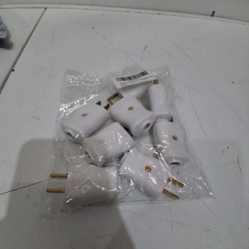 8PK 2 PRONG EXTENSION CORD REPLACEMENT ELECTRICAL PLUGS - 125V - WHITE image 4