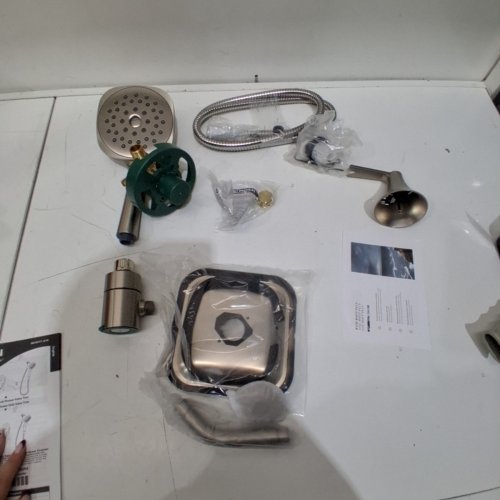 MOEN RONAN SPOT RESIST SINGLE-HANDLE MODERN TUB AND SHOWER FAUCET SET - 60" HOSE - BRUSHED NICKEL image 3