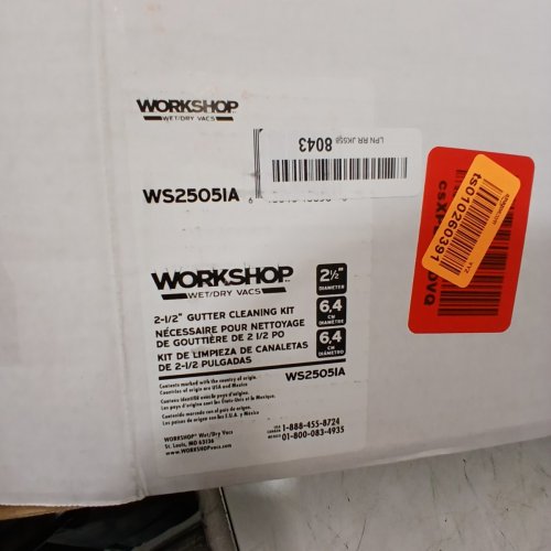 5PC WORKSHOP WET/DRY VACUUM GUTTER CLEANING KIT - 2.5'', 63'' - BLACK (MODEL-WS2505IA) image 3