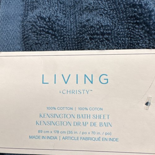 LIVING BY CHRISTY KENSINGTON BATH SHEETS/TOWEL - 35" X 70" - NAVY (MODEL: 1931786) image 2